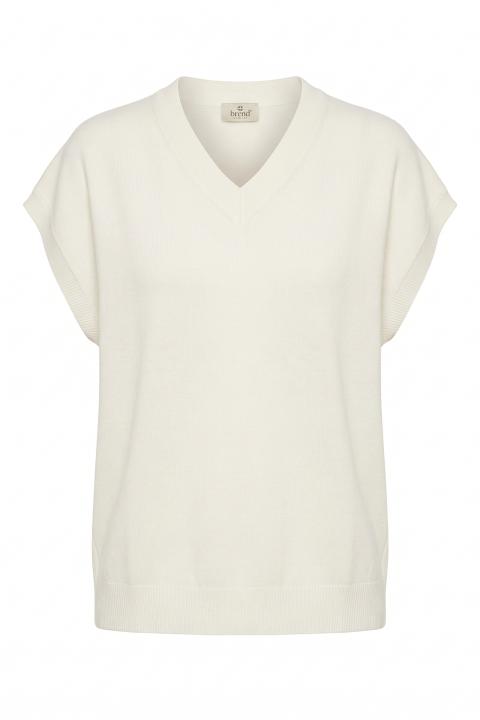 Maglia scollo v smanicata crema - Primavera Estate 2026 | Brend