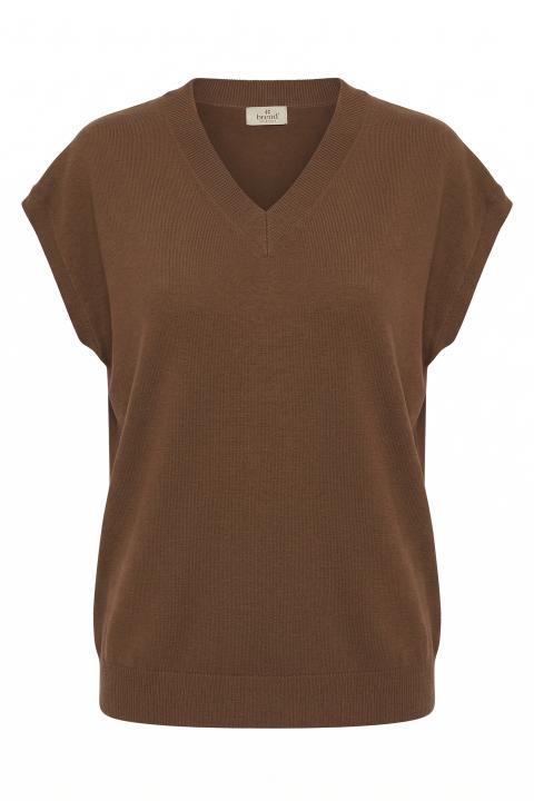 Maglia scollo v smanicata toffee - Primavera Estate 2026 | Brend