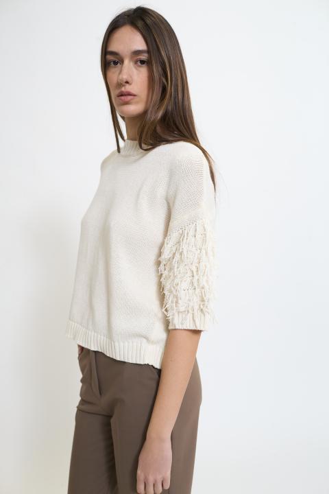 Maglia 1/2 manica frange calce - Primavera Estate 2026 | Brend