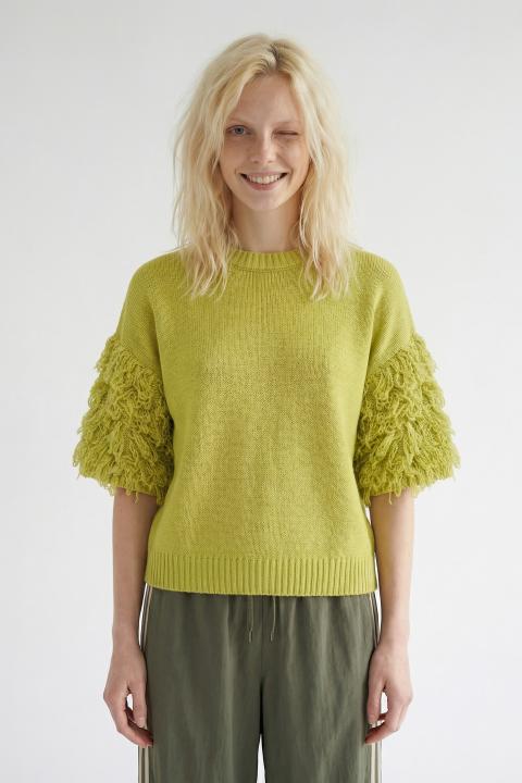 Maglia 1/2 manica frange pistacchio - Primavera Estate 2026 | Brend
