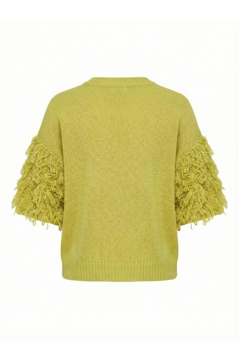 Maglia 1/2 manica frange pistacchio - Primavera Estate 2026 | Brend