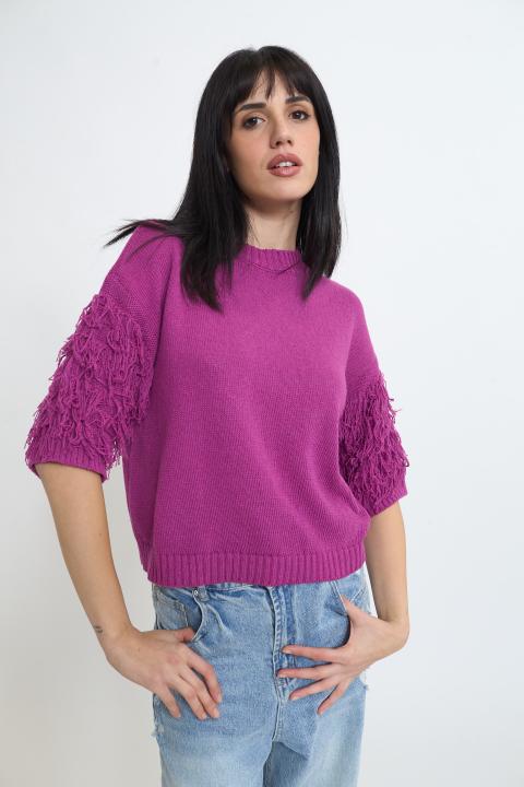 Maglia 1/2 manica frange uva - Primavera Estate 2026 | Brend