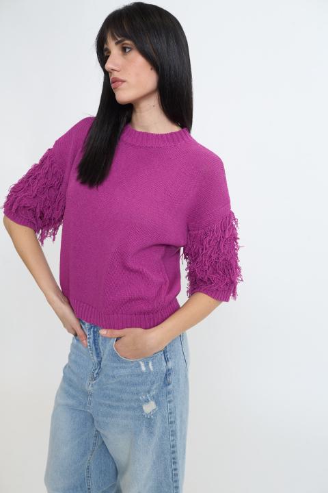 Maglia 1/2 manica frange uva - Primavera Estate 2026 | Brend