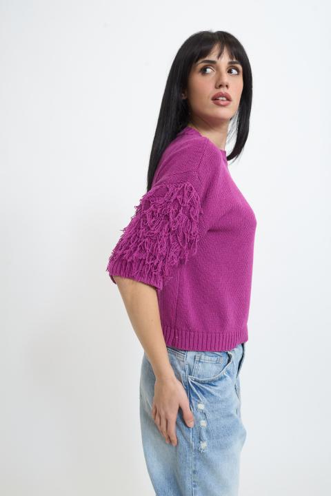 Maglia 1/2 manica frange uva - Primavera Estate 2026 | Brend