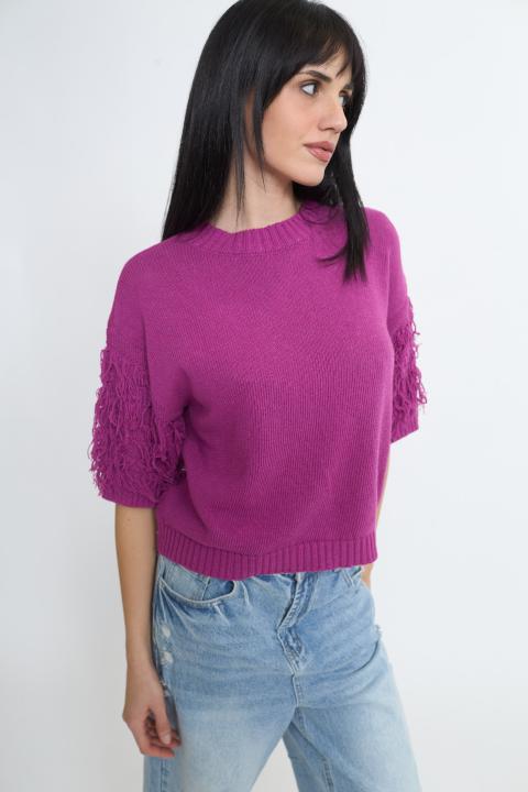 Maglia 1/2 manica frange uva - Primavera Estate 2026 | Brend