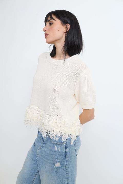Maglia frange fondo calce - Primavera Estate 2026 | Brend