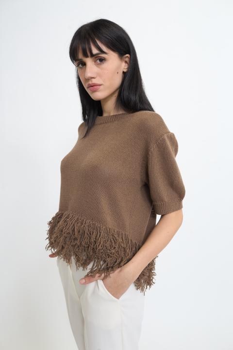 Maglia frange fondo camoscio - Primavera Estate 2026 | Brend