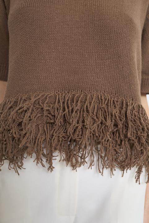Maglia frange fondo camoscio - Primavera Estate 2026 | Brend