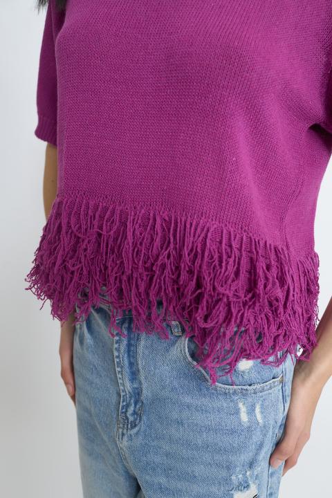 Maglia frange fondo uva - Primavera Estate 2026 | Brend