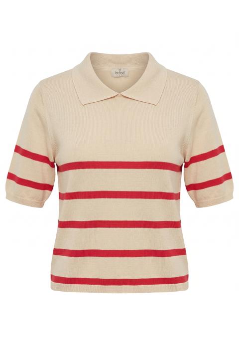 Maglia colletto polo crema/rosso - Primavera Estate 2026 | Brend