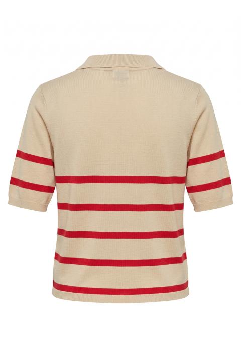 Maglia colletto polo crema/rosso - Primavera Estate 2026 | Brend