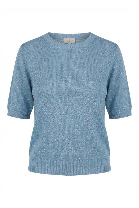 Maglia mezza manica lurex azzurro - Primavera Estate 2026 | Brend