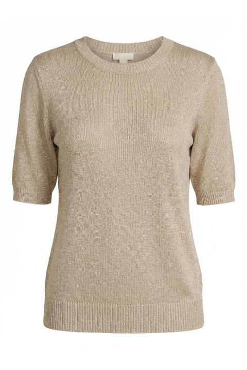 Maglia mezza manica lurex beige - Primavera Estate 2026 | Brend
