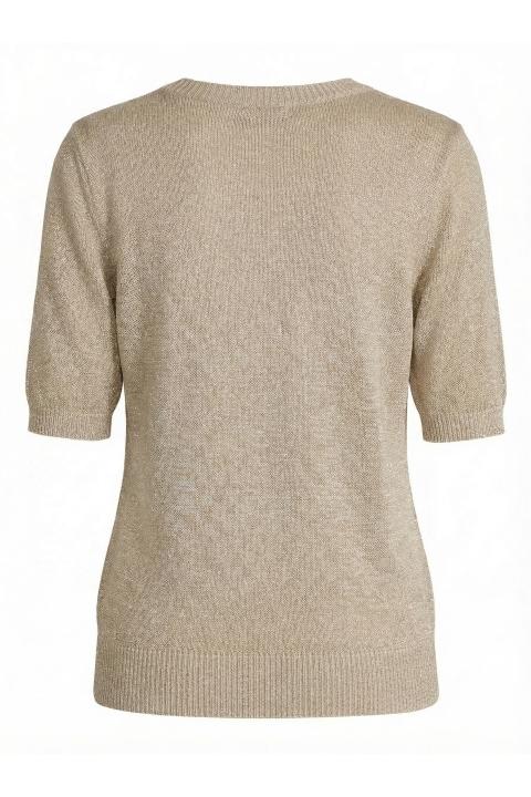 Maglia mezza manica lurex beige - Primavera Estate 2026 | Brend