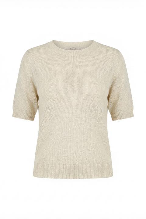 Maglia mezza manica lurex panna - Primavera Estate 2026 | Brend
