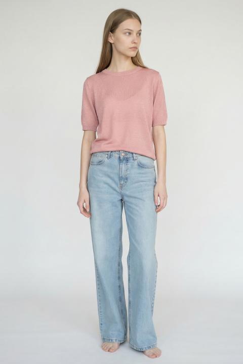 Maglia mezza manica lurex rosa - Primavera Estate 2026 | Brend