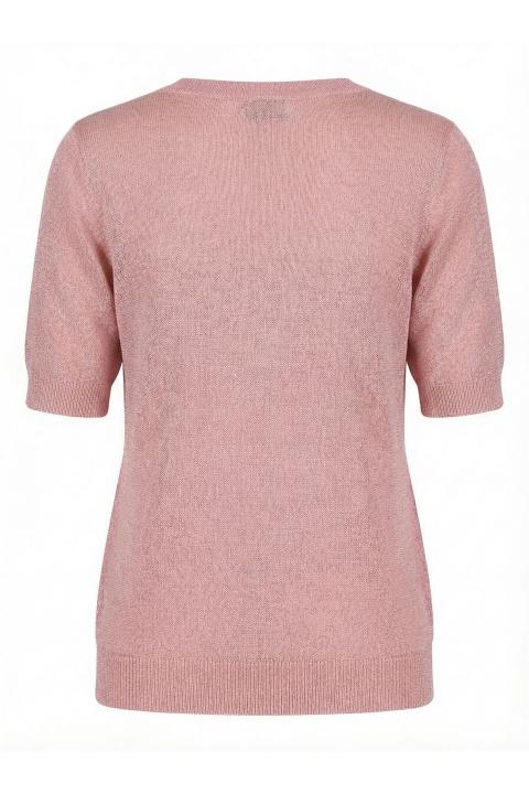 Maglia mezza manica lurex rosa - Primavera Estate 2026 | Brend