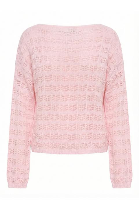 Maglia scollo barca traforata rosa - Primavera Estate 2026 | Brend