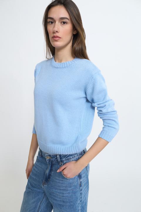 Maglia girocollo celeste - Primavera Estate 2026 | Brend