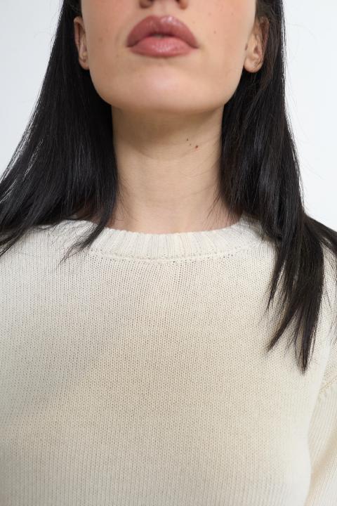 Maglia girocollo panna - Primavera Estate 2026 | Brend