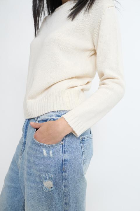 Maglia girocollo panna - Primavera Estate 2026 | Brend