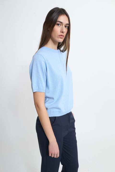 Maglia mezza manica celeste - Primavera Estate 2026 | Brend