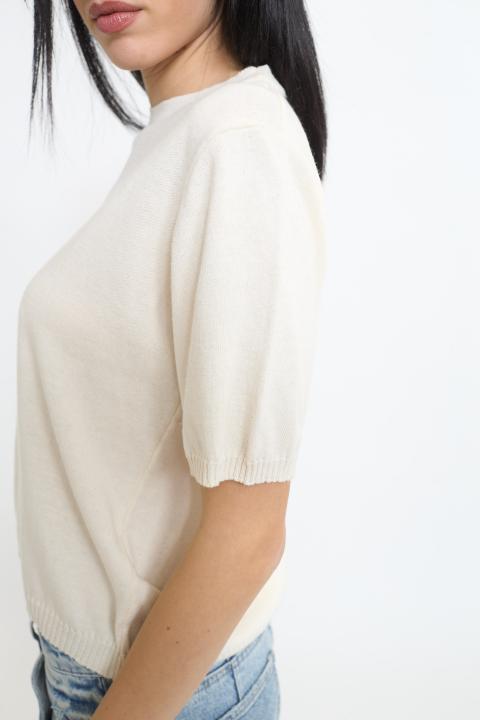 Maglia mezza manica panna - Primavera Estate 2026 | Brend