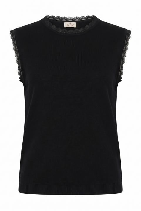 Maglia smanicata pizzo nero - Primavera Estate 2026 | Brend