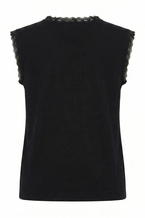 Maglia smanicata pizzo nero - Primavera Estate 2026 | Brend