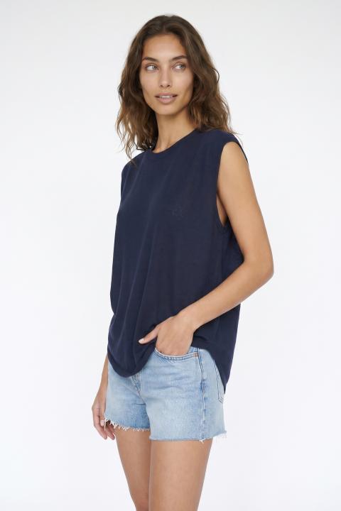 Maglia smanicata blu - Primavera Estate 2026 | Brend