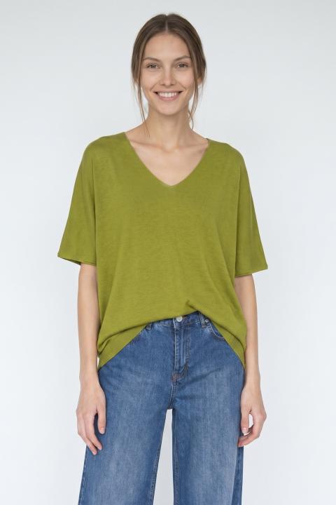 Maglia scollo V kimono olio - Primavera Estate 2026 | Brend