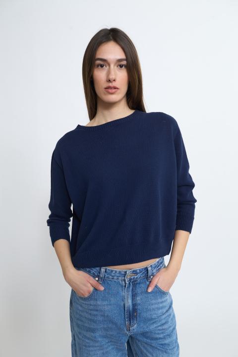 Maglia paricollo scatoletta blu - Primavera Estate 2026 | Brend