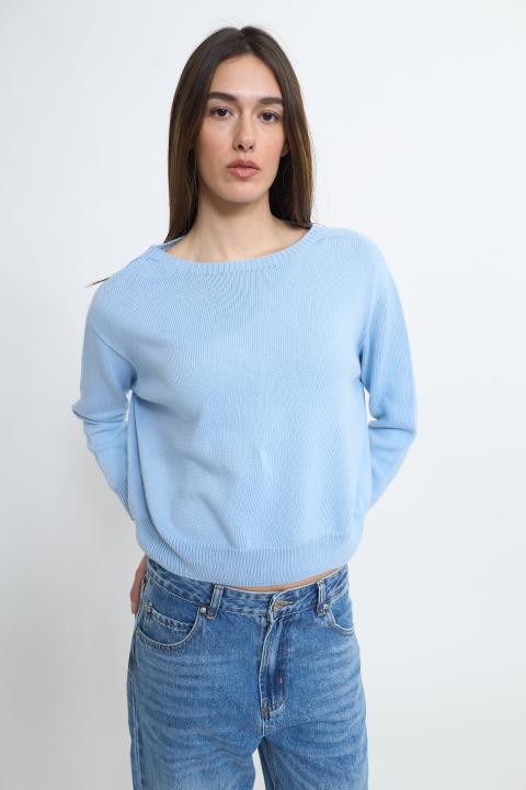 Maglia paricollo scatoletta celeste - Primavera Estate 2026 | Brend