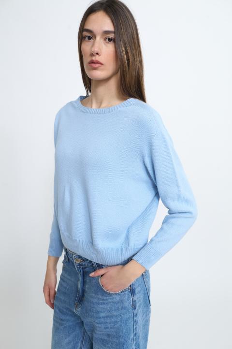 Maglia paricollo scatoletta celeste - Primavera Estate 2026 | Brend