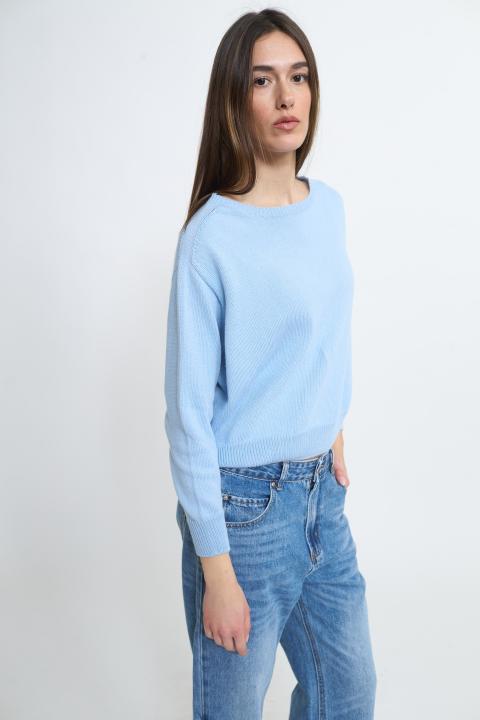 Maglia paricollo scatoletta celeste - Primavera Estate 2026 | Brend