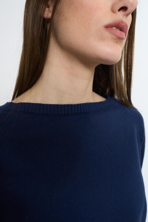 Maglia paricollo raglan blu - Primavera Estate 2026 | Brend