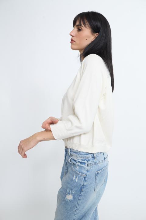 Maglia paricollo raglan burro - Primavera Estate 2026 | Brend