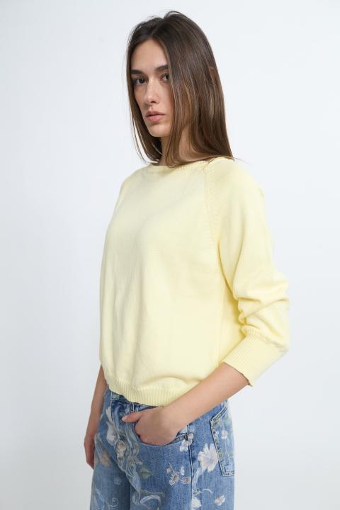 Maglia paricollo raglan giallo - Primavera Estate 2026 | Brend