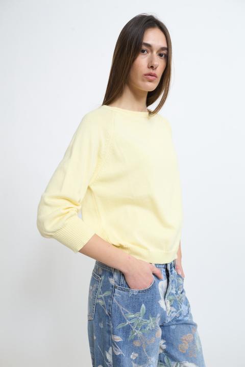 Maglia paricollo raglan giallo - Primavera Estate 2026 | Brend