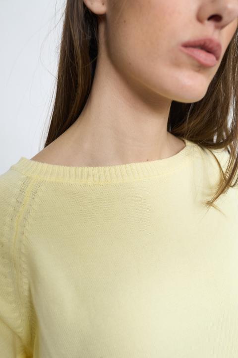 Maglia paricollo raglan giallo - Primavera Estate 2026 | Brend