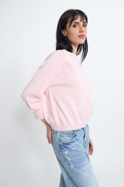 Maglia paricollo raglan rosa - Primavera Estate 2026 | Brend