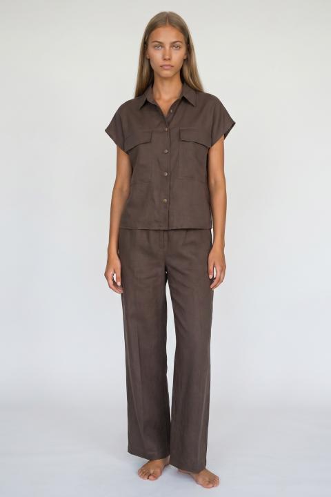 Pantalone palazzo lino moro - Primavera Estate 2026 | Brend