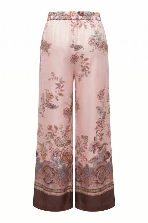 Pantalone palazzo fantasia paisley rosa/celeste - Primavera Estate 2026 | Brend