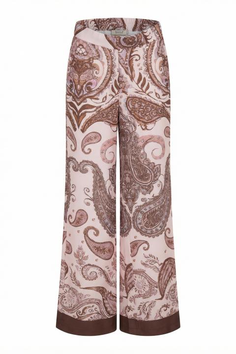 Pantalone palazzo fantasia paisley rosa/moro - Primavera Estate 2026 | Brend