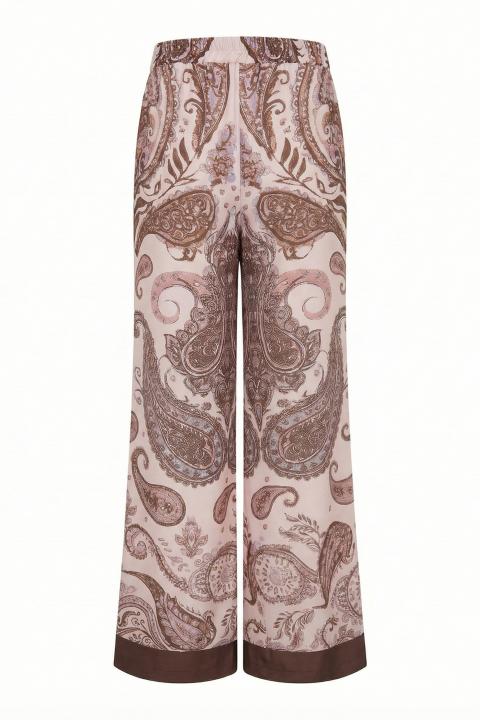 Pantalone palazzo fantasia paisley rosa/moro - Primavera Estate 2026 | Brend