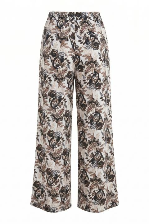 Panta-palazzo fantasia elastico paisley nero - Primavera Estate 2026 | Brend