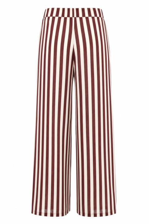 Pantalone palazzo elastico e righe rigato bordeaux - Primavera Estate 2026 | Brend