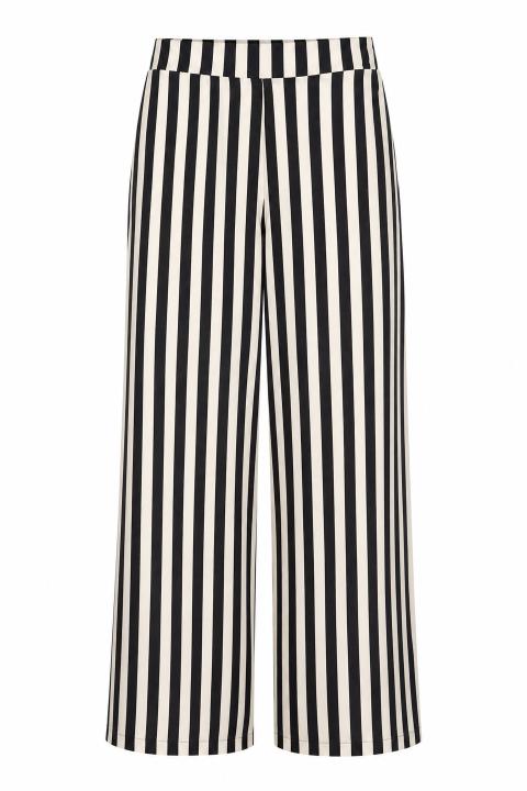 Pantalone palazzo elastico e righe rigato nero - Primavera Estate 2026 | Brend
