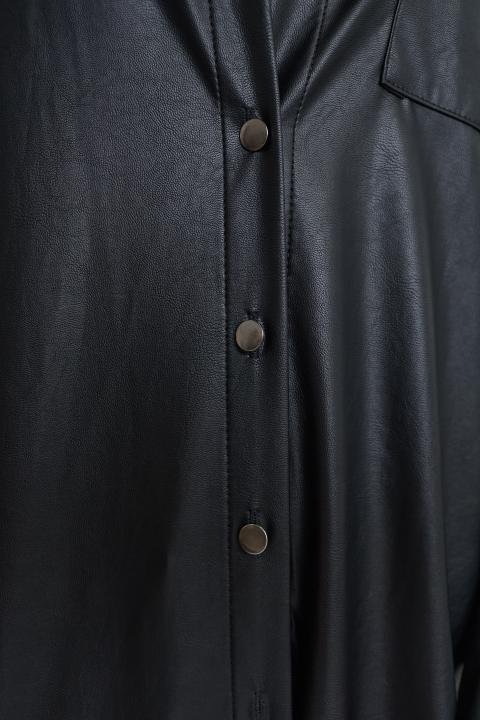 Camicia over effetto pelle nero - Primavera Estate 2026 | Brend