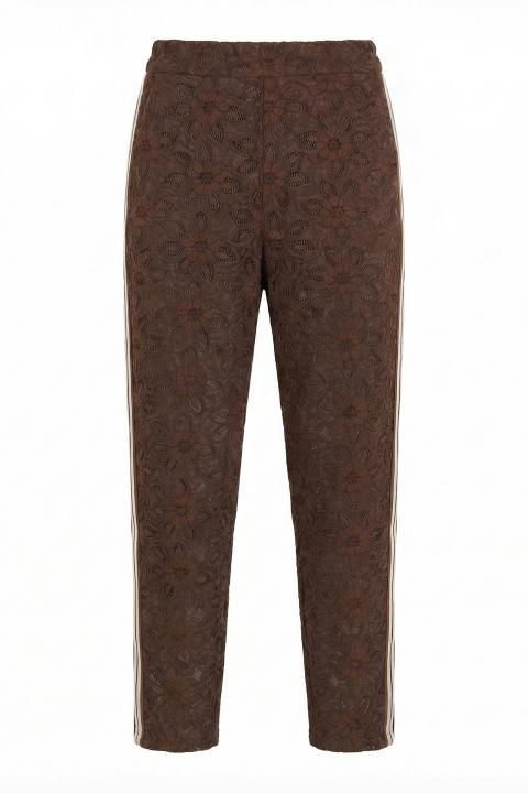 Pantalone pizzo bande marrone - Primavera Estate 2026 | Brend
